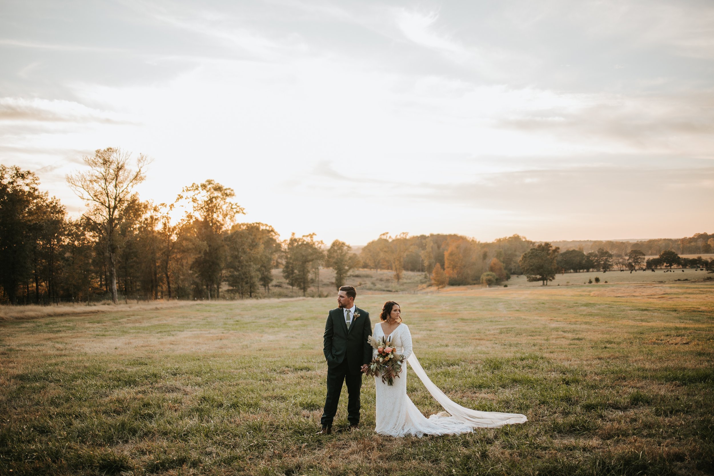 Couple standing together on their micro wedding in North Georgia.