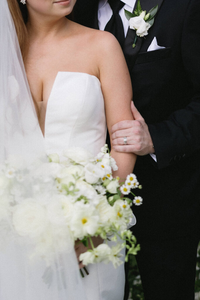 Classic wedding portrait of a bride and groom at a timeless Atlanta venue.